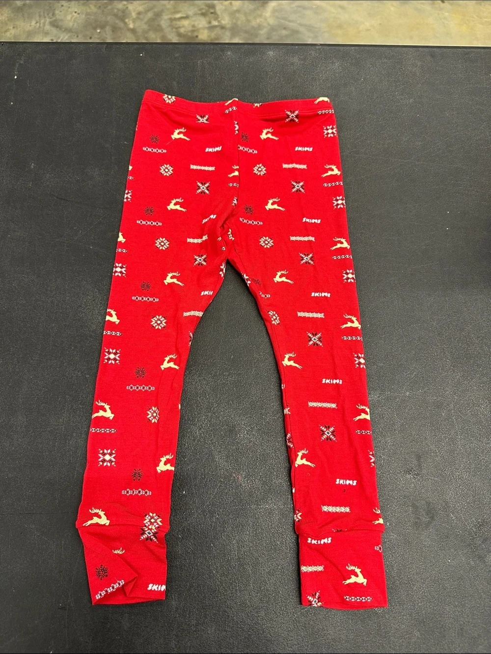 Skims Kids Red Holiday pajama pants size 5 nwt not too bottoms only